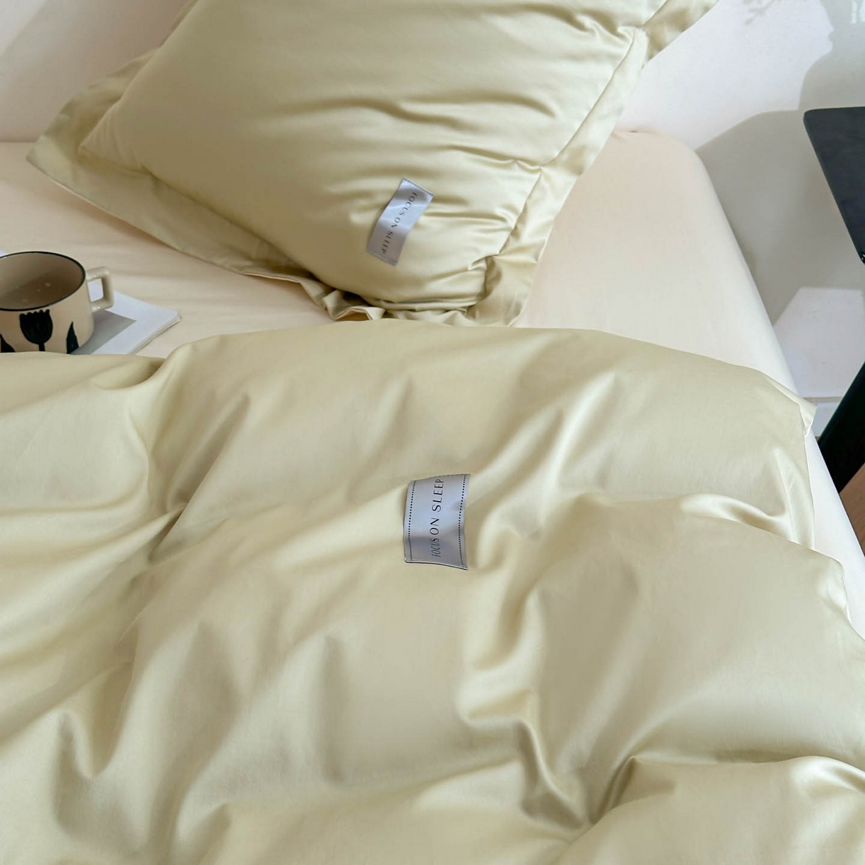 91家纺网 家纺一手货源 找家纺 涵宸家纺 2026新款全棉工艺款简奢织标四件套-彼得 彼得-柠檬