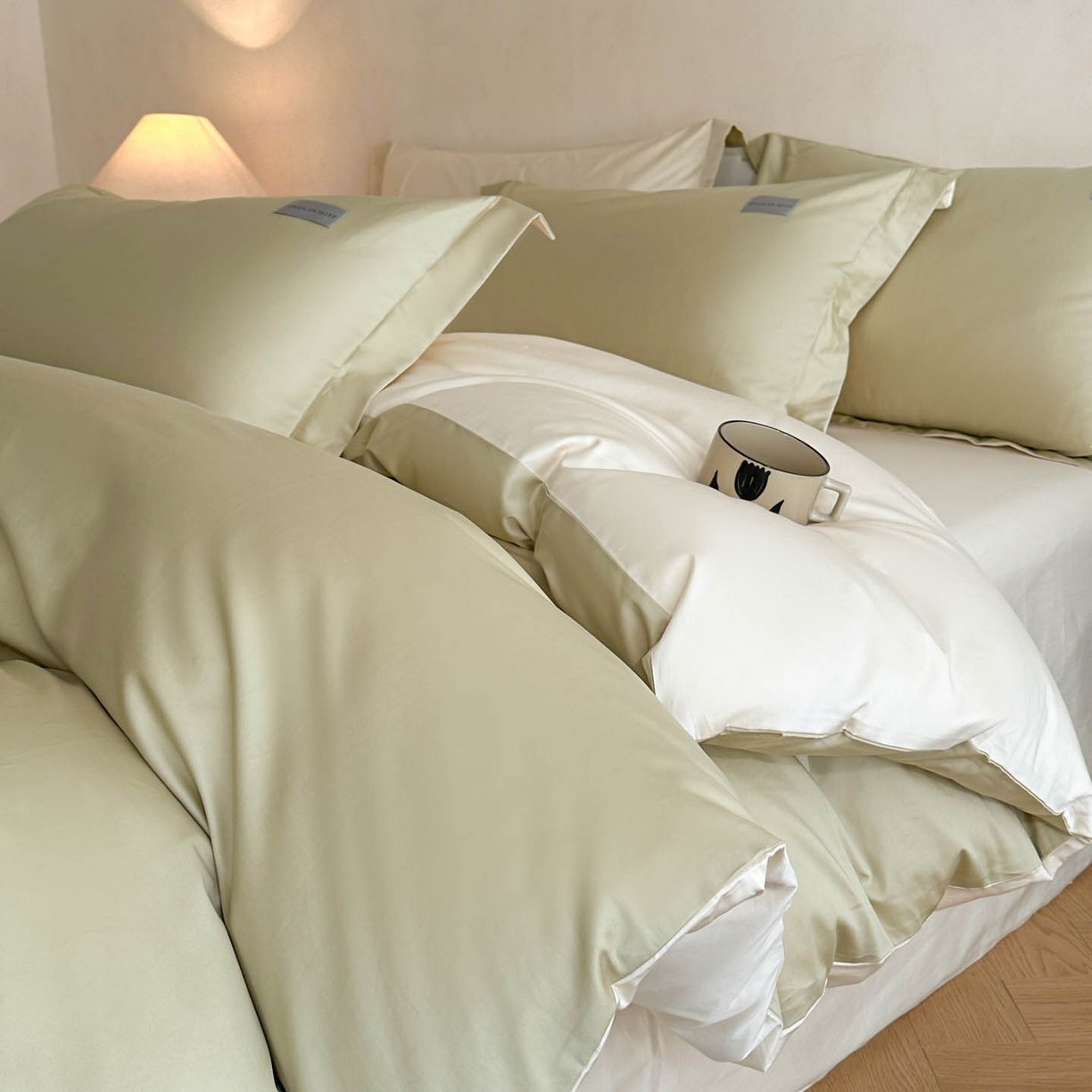 91家纺网 家纺一手货源 找家纺 涵宸家纺 2026新款全棉工艺款简奢织标四件套-彼得 彼得-柠檬