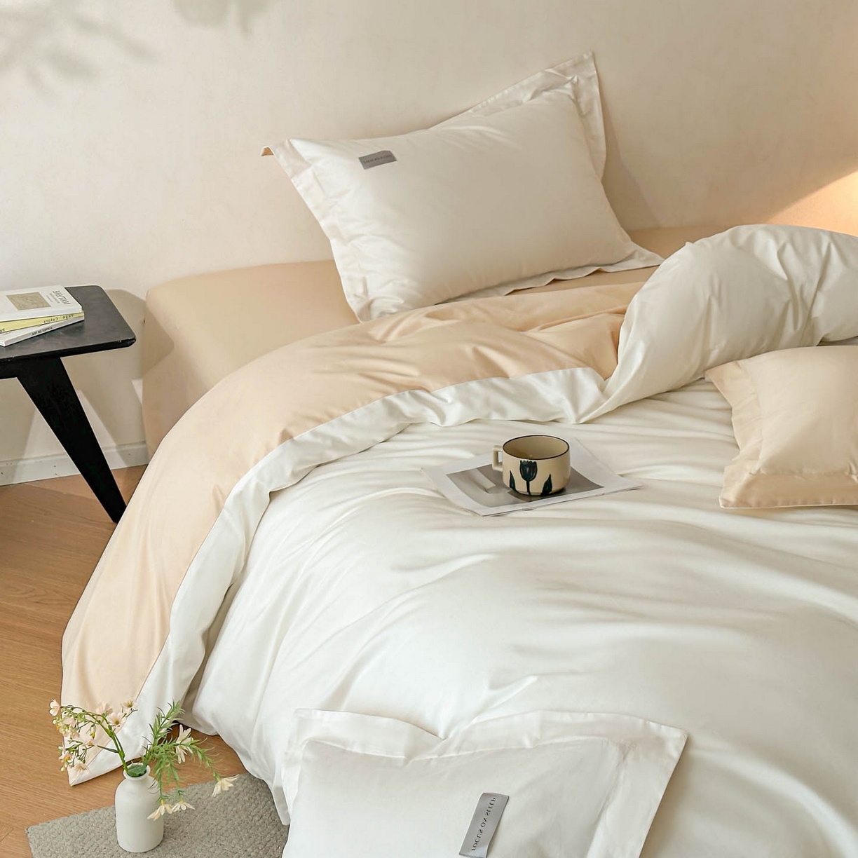 91家纺网 家纺一手货源 找家纺 涵宸家纺 2026新款全棉工艺款简奢织标四件套-彼得 彼得-米驼