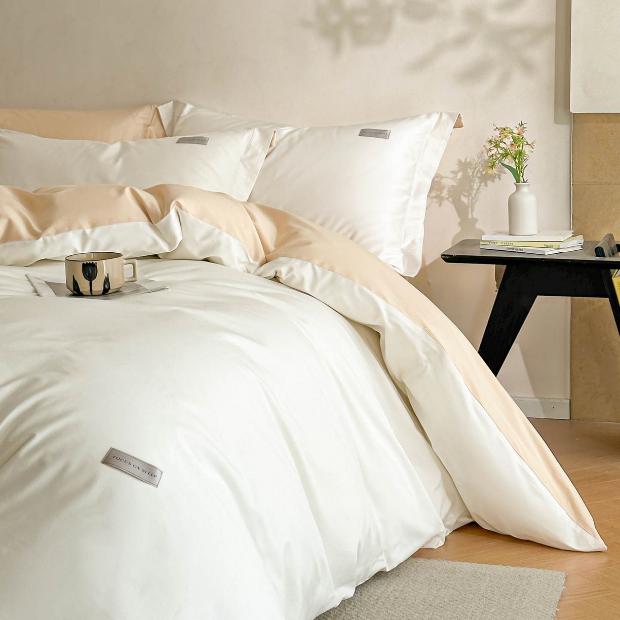 91家纺网 家纺一手货源 找家纺 涵宸家纺 2026新款全棉工艺款简奢织标四件套-彼得 彼得-米驼