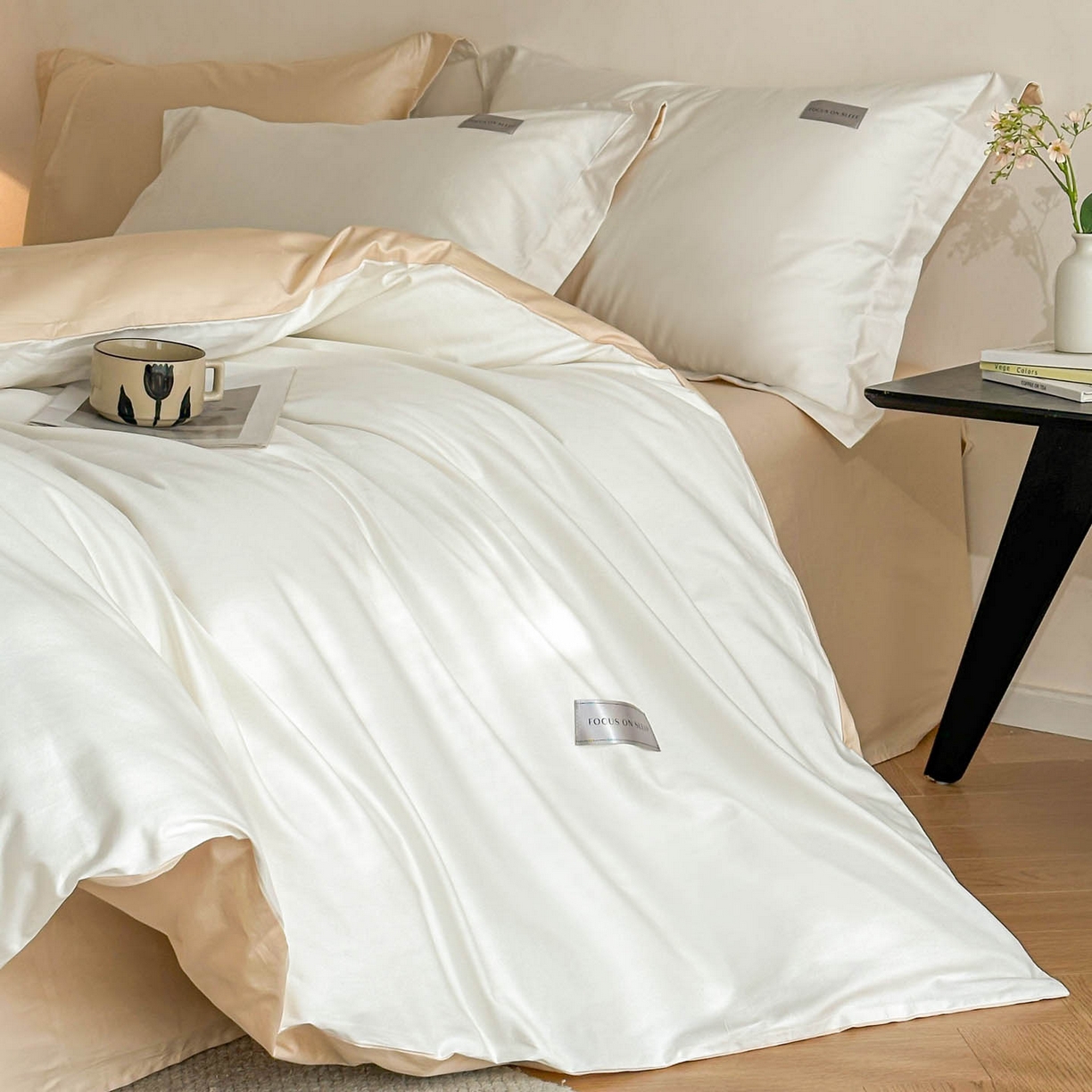 91家纺网 家纺一手货源 找家纺 涵宸家纺 2026新款全棉工艺款简奢织标四件套-彼得 彼得-米驼