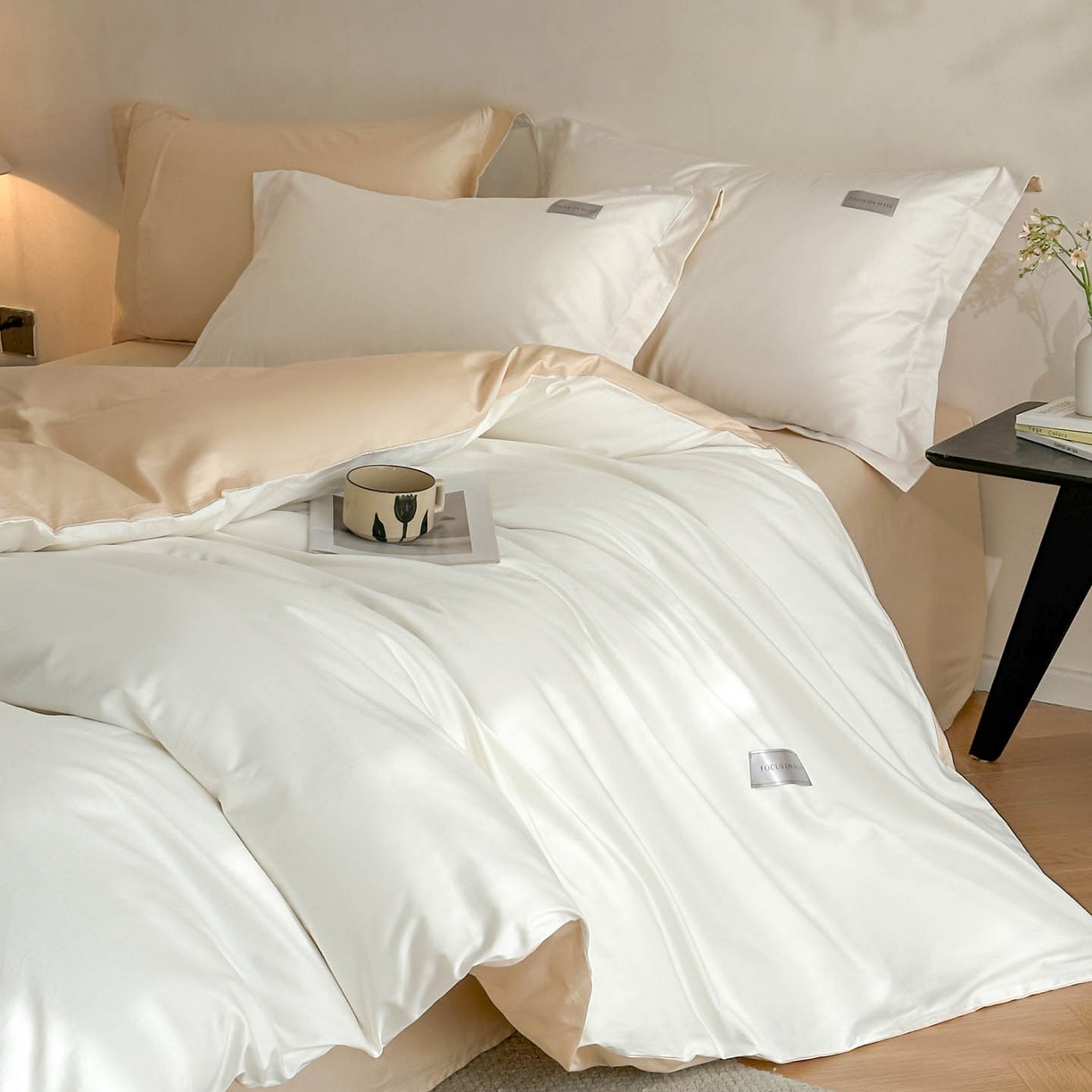 91家纺网 家纺一手货源 找家纺 涵宸家纺 2026新款全棉工艺款简奢织标四件套-彼得 彼得-米驼