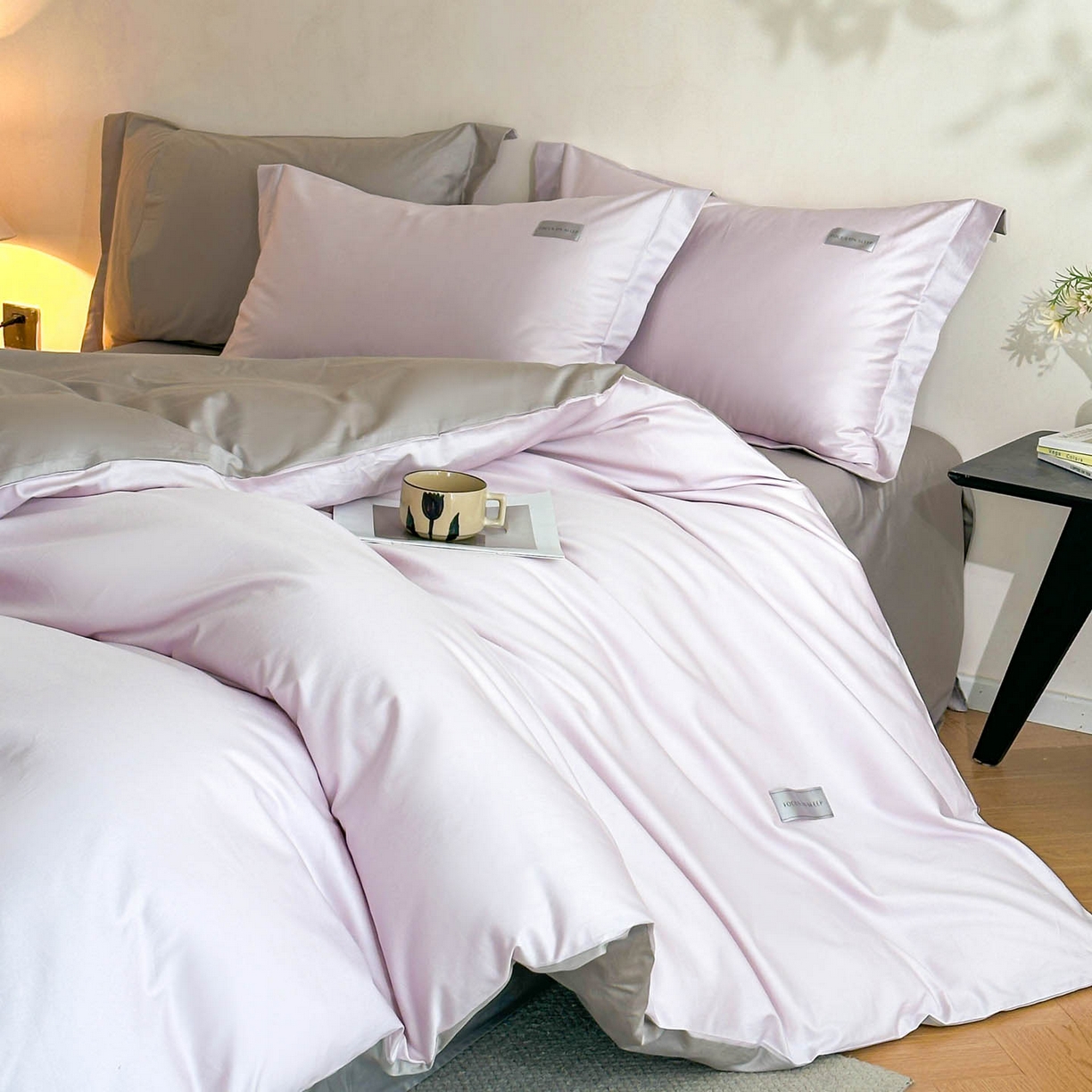 91家纺网 家纺一手货源 找家纺 涵宸家纺 2026新款全棉工艺款简奢织标四件套-彼得 彼得-紫