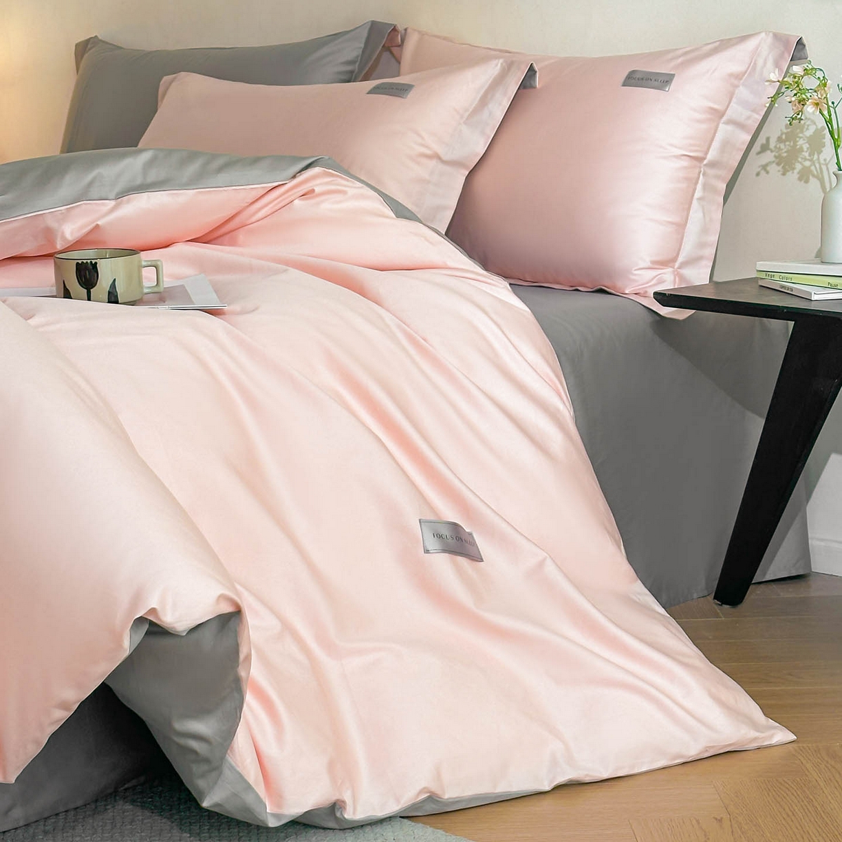 91家纺网 家纺一手货源 找家纺 涵宸家纺 2026新款全棉工艺款简奢织标四件套-彼得 彼得-粉