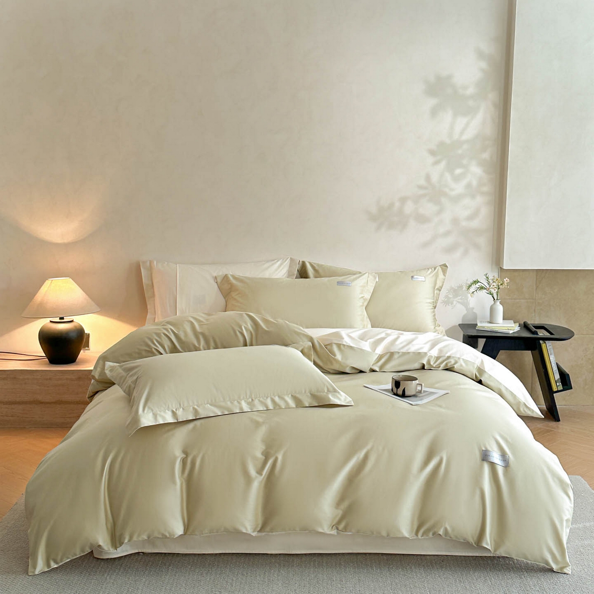 91家纺网 家纺一手货源 找家纺 涵宸家纺 2026新款全棉工艺款简奢织标四件套-彼得 彼得-柠檬