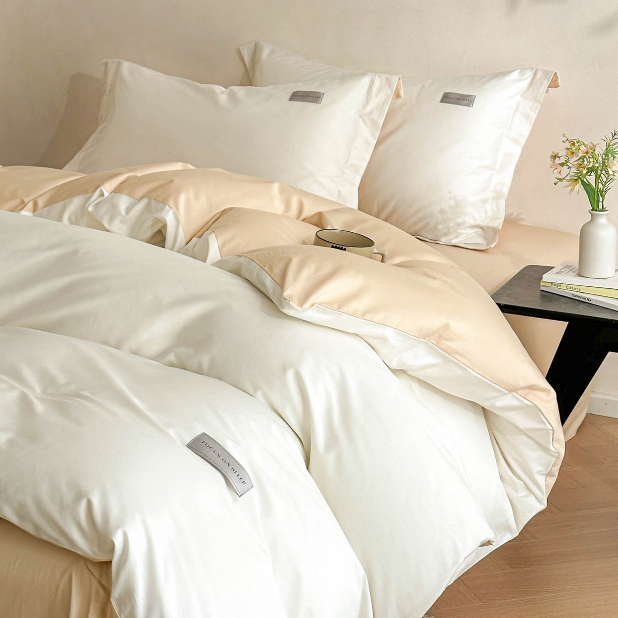 91家纺网 家纺一手货源 找家纺 涵宸家纺 2026新款全棉工艺款简奢织标四件套-彼得 彼得-米驼