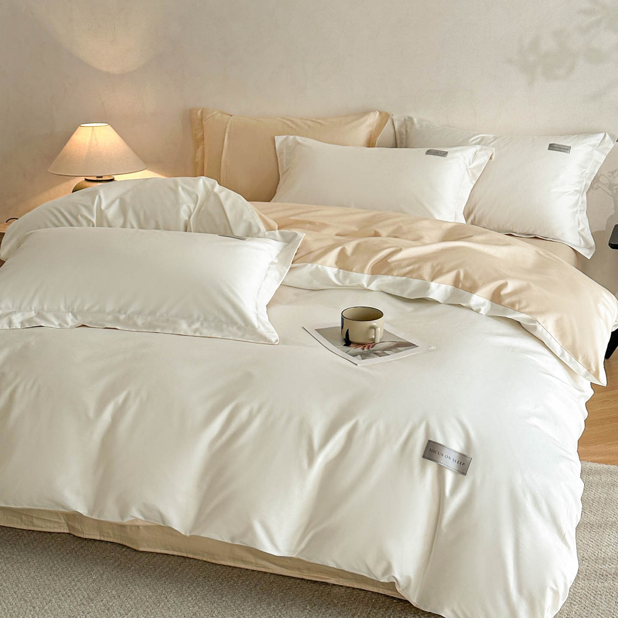 91家纺网 家纺一手货源 找家纺 涵宸家纺 2026新款全棉工艺款简奢织标四件套-彼得 彼得-米驼