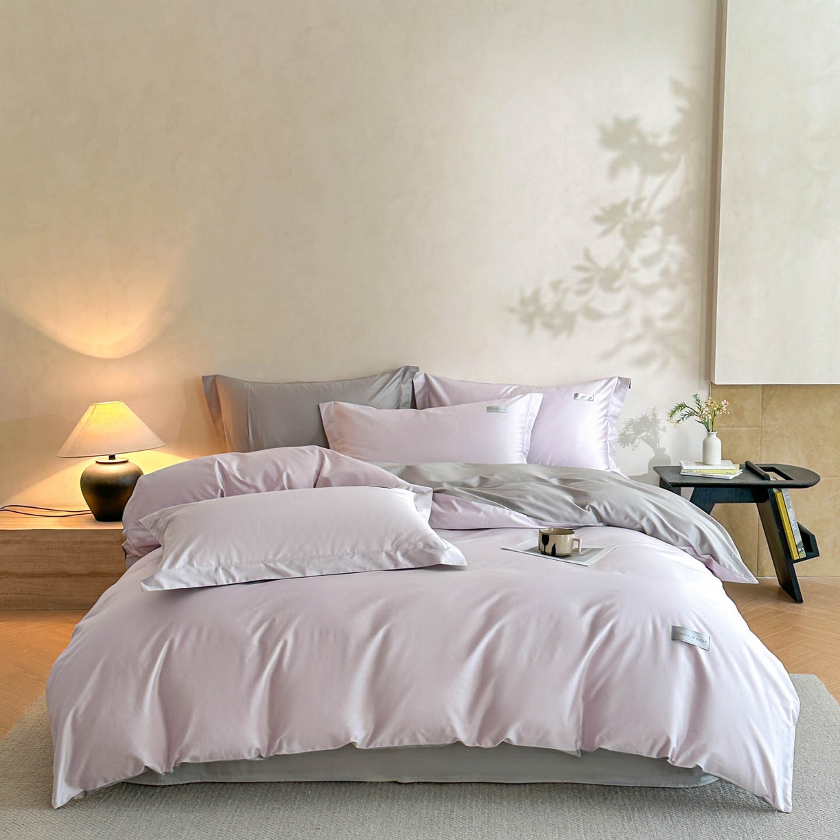 91家纺网 家纺一手货源 找家纺 涵宸家纺 2026新款全棉工艺款简奢织标四件套-彼得 彼得-紫