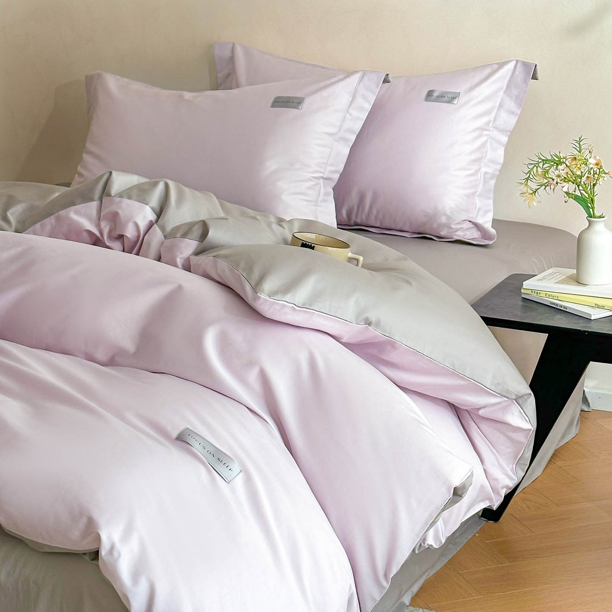 91家纺网 家纺一手货源 找家纺 涵宸家纺 2026新款全棉工艺款简奢织标四件套-彼得 彼得-紫