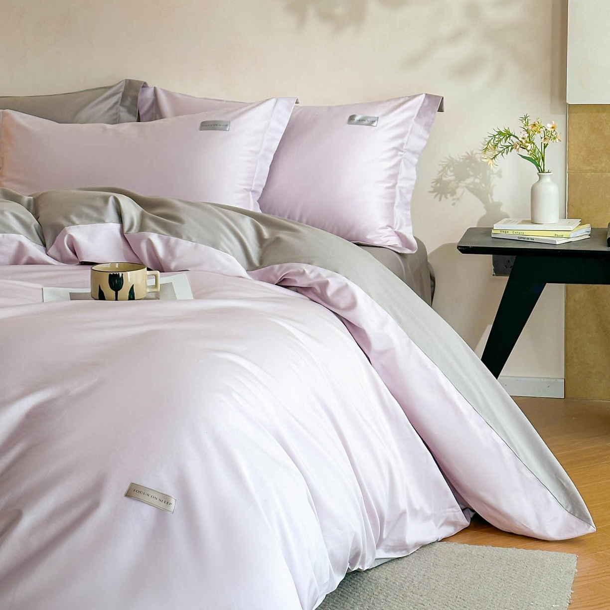 91家纺网 家纺一手货源 找家纺 涵宸家纺 2026新款全棉工艺款简奢织标四件套-彼得 彼得-紫