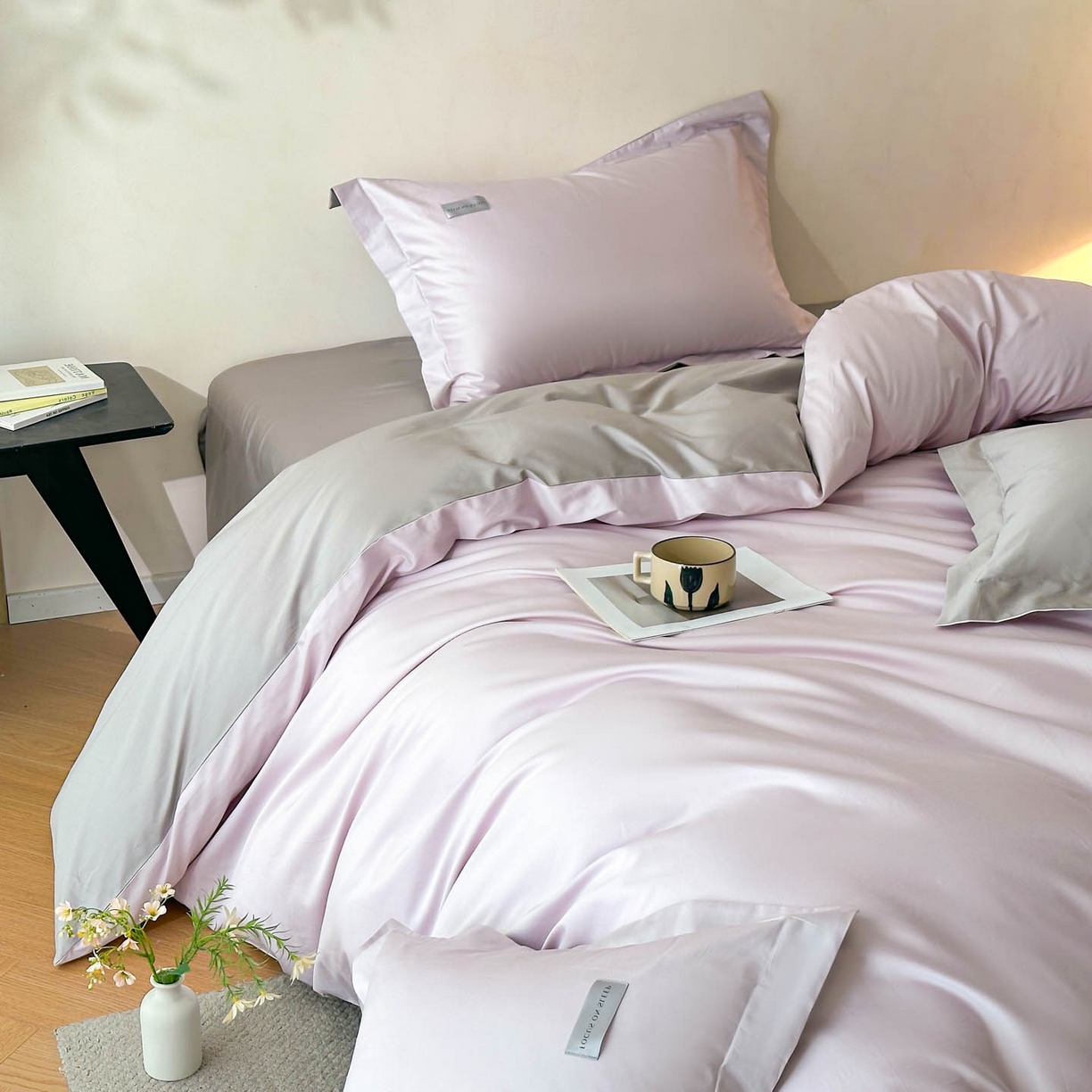 91家纺网 家纺一手货源 找家纺 涵宸家纺 2026新款全棉工艺款简奢织标四件套-彼得 彼得-紫