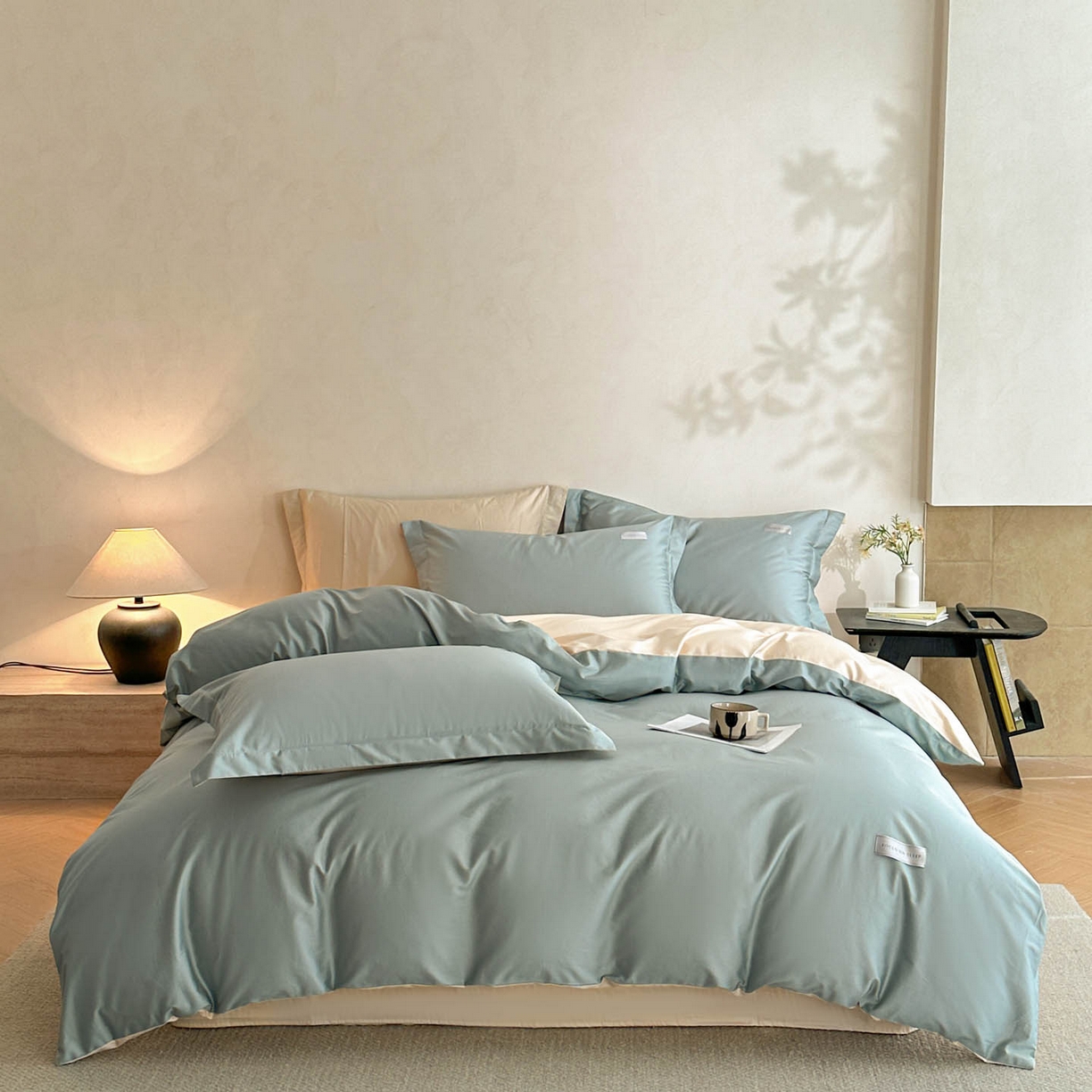 91家纺网 家纺一手货源 找家纺 涵宸家纺 2026新款全棉工艺款简奢织标四件套-彼得 彼得-绿