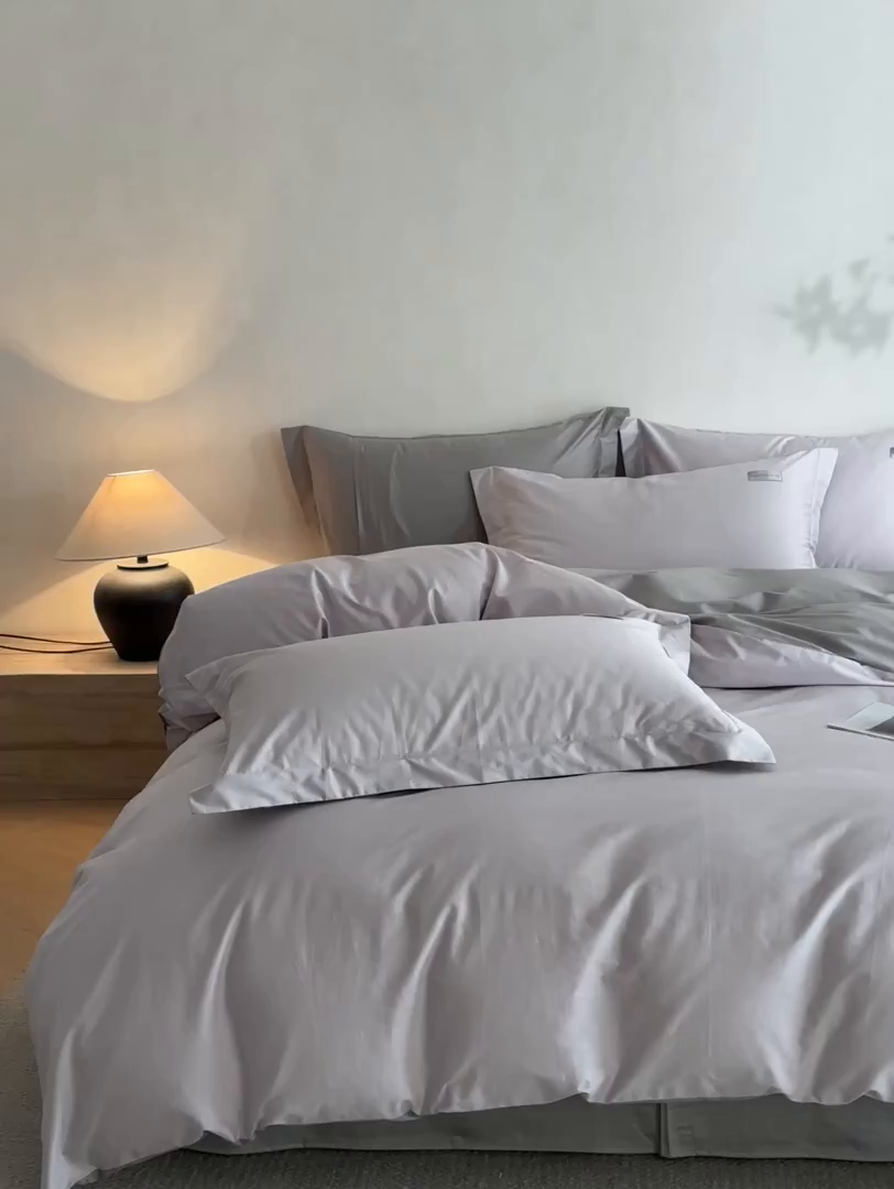 91家纺网 家纺一手货源 找家纺 涵宸家纺 2026新款全棉工艺款简奢织标四件套-彼得 彼得-紫