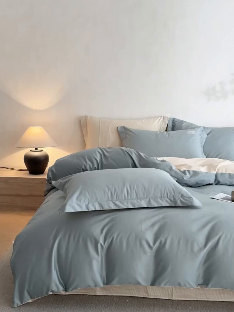 91家纺网 家纺一手货源 找家纺 涵宸家纺 2026新款全棉工艺款简奢织标四件套-彼得 彼得-绿