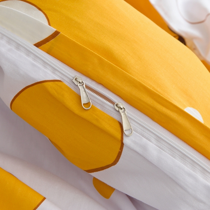 91家纺网 家纺一手货源 找家纺 朵希曼 2026新款印花全棉13372学生三件套系列 圈点生活，橙