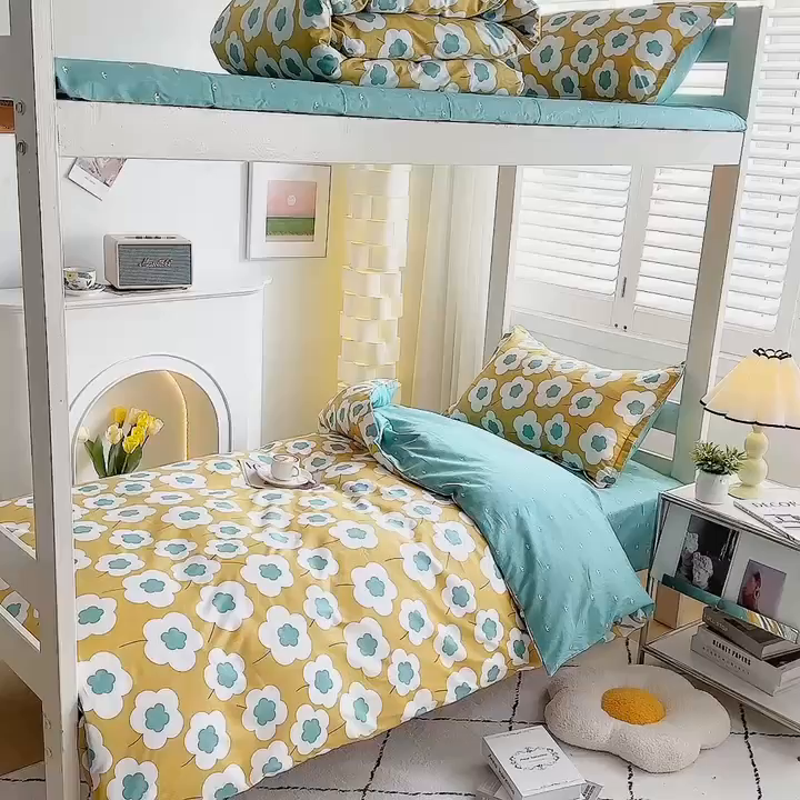 91家纺网 家纺一手货源 找家纺 朵希曼 2026新款印花全棉13372学生三件套系列 拾忆