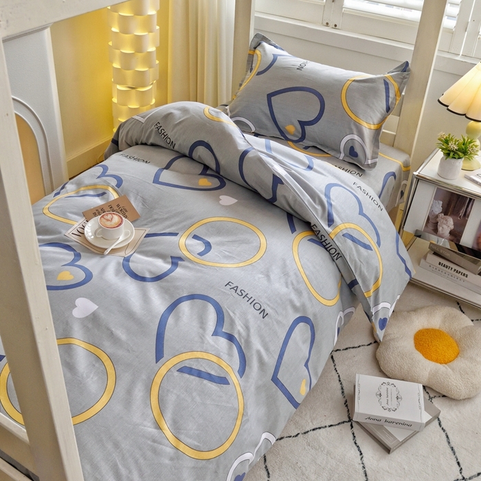 朵希曼 2026新款印花全棉13372学生三件套系列 心意相连