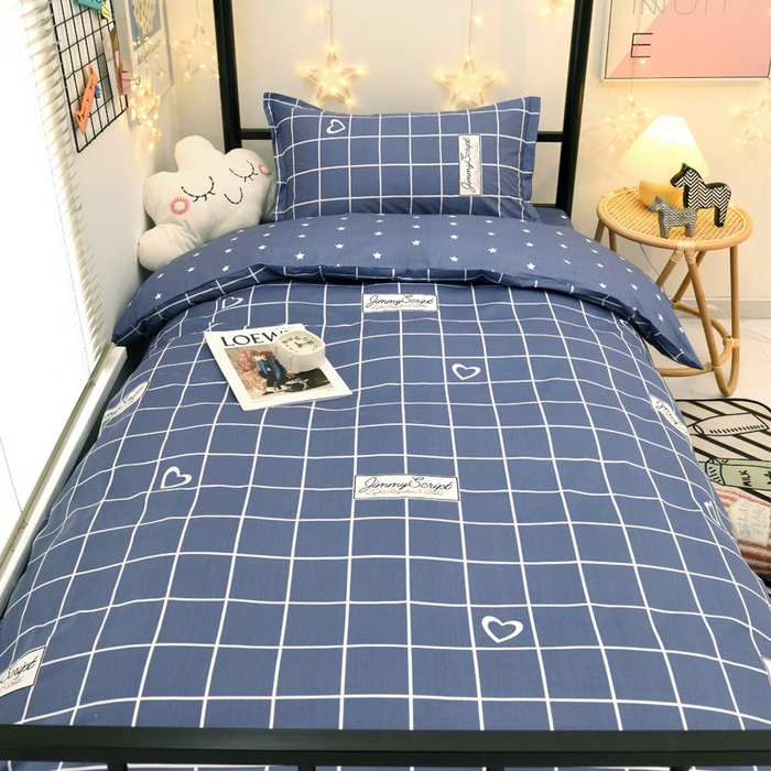 91家纺网 家纺一手货源 找家纺 朵希曼 2026新款印花全棉13372学生三件套系列 心语