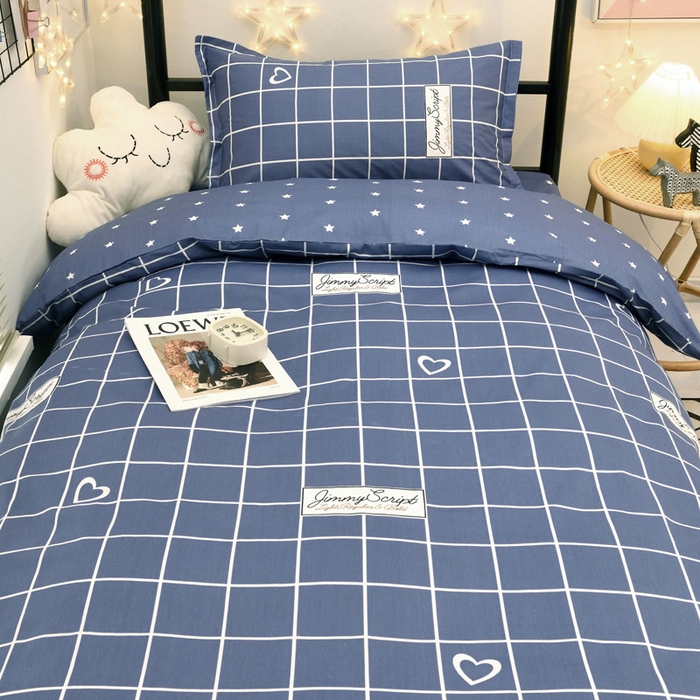 91家纺网 家纺一手货源 找家纺 朵希曼 2026新款印花全棉13372学生三件套系列 心语