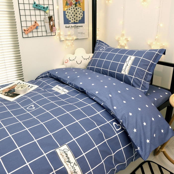 91家纺网 家纺一手货源 找家纺 朵希曼 2026新款印花全棉13372学生三件套系列 心语