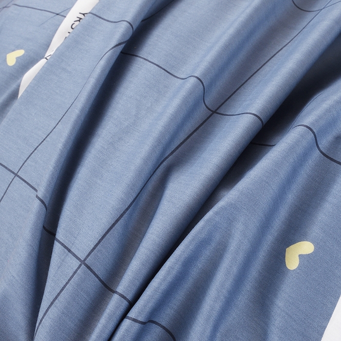 91家纺网 家纺一手货源 找家纺 朵希曼 2026新款印花全棉13372学生三件套系列 幸运星-蓝