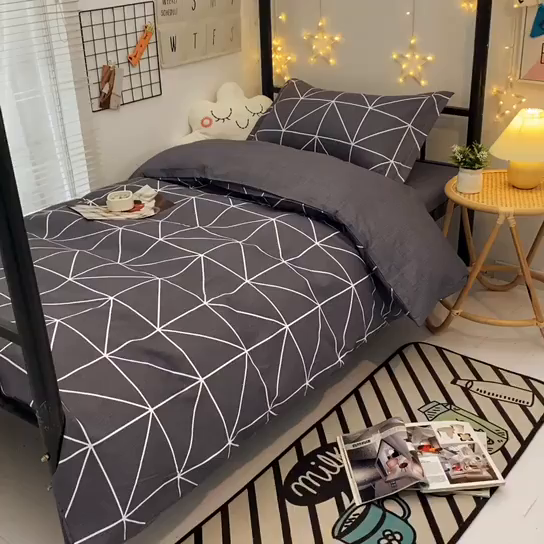 91家纺网 家纺一手货源 找家纺 朵希曼 2026新款印花全棉13372学生三件套系列 怡然