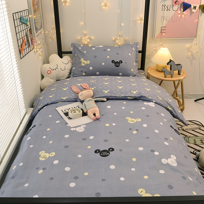 91家纺网 家纺一手货源 找家纺 朵希曼 2026新款印花全棉13372学生三件套系列 LOVE