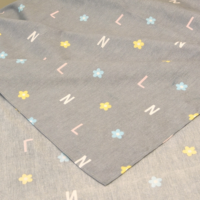 91家纺网 家纺一手货源 找家纺 朵希曼 2026新款印花全棉13372学生三件套系列 恬爱灰