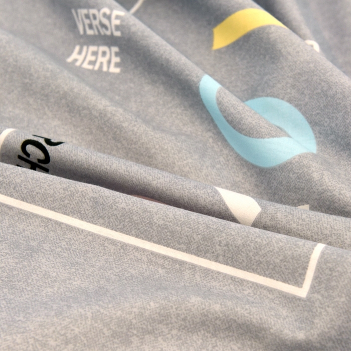 91家纺网 家纺一手货源 找家纺 朵希曼 2026新款印花全棉13372学生三件套系列 恬爱灰