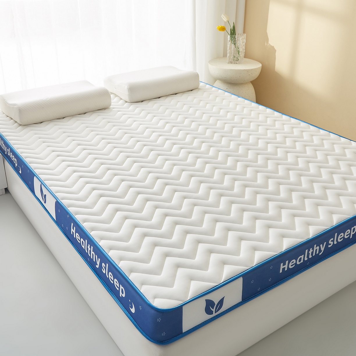 91家纺网 家纺一手货源 找家纺 （总）月茶家纺 2026新款立体三色波浪乳胶海绵床垫