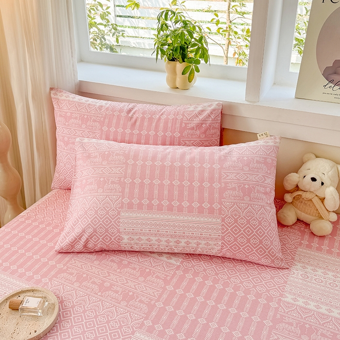 91家纺网 家纺一手货源 找家纺 （总）爱彼家纺 2026新款全棉华夫格如意吉祥老粗布床单三件套