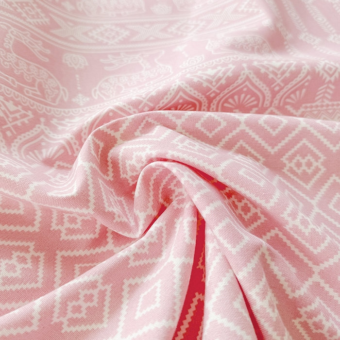 91家纺网 家纺一手货源 找家纺 爱彼家纺 2026新款全棉华夫格如意吉祥老粗布床单三件套 华夫格-吉祥-粉