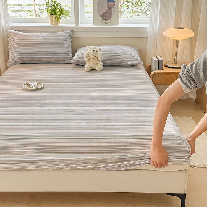 91家纺网 家纺一手货源 找家纺 （总）爱彼家纺 2026年全棉老粗布单床笠凉席床笠三件套直播热卖-系列五