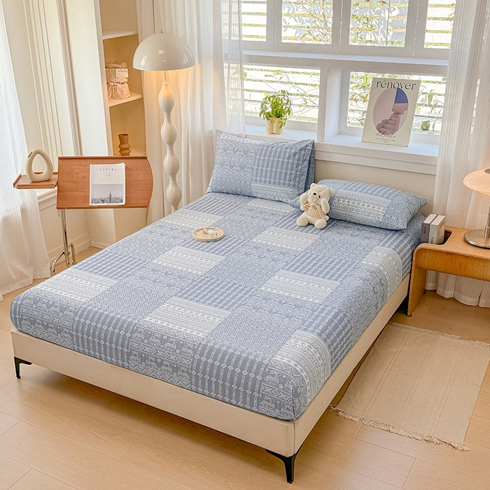 91家纺网 家纺一手货源 找家纺 （总）爱彼家纺 2026年全棉老粗布单床笠凉席床笠三件套直播热卖-系列五