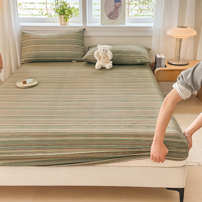 91家纺网 家纺一手货源 找家纺 （总）爱彼家纺 2026年全棉老粗布单床笠凉席床笠三件套直播热卖-系列五