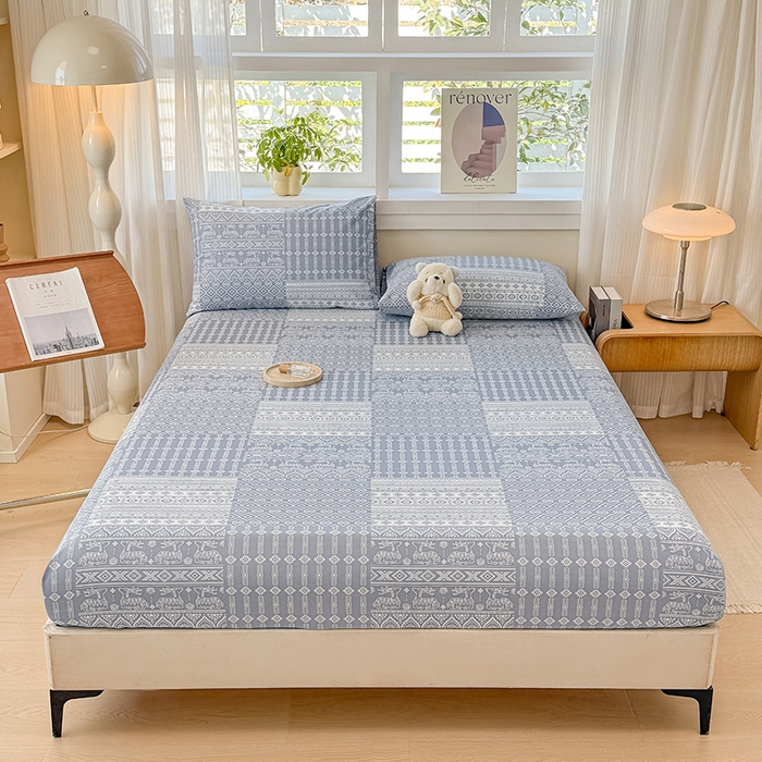 91家纺网 家纺一手货源 找家纺 （总）爱彼家纺 2026年全棉老粗布单床笠凉席床笠三件套直播热卖-系列五