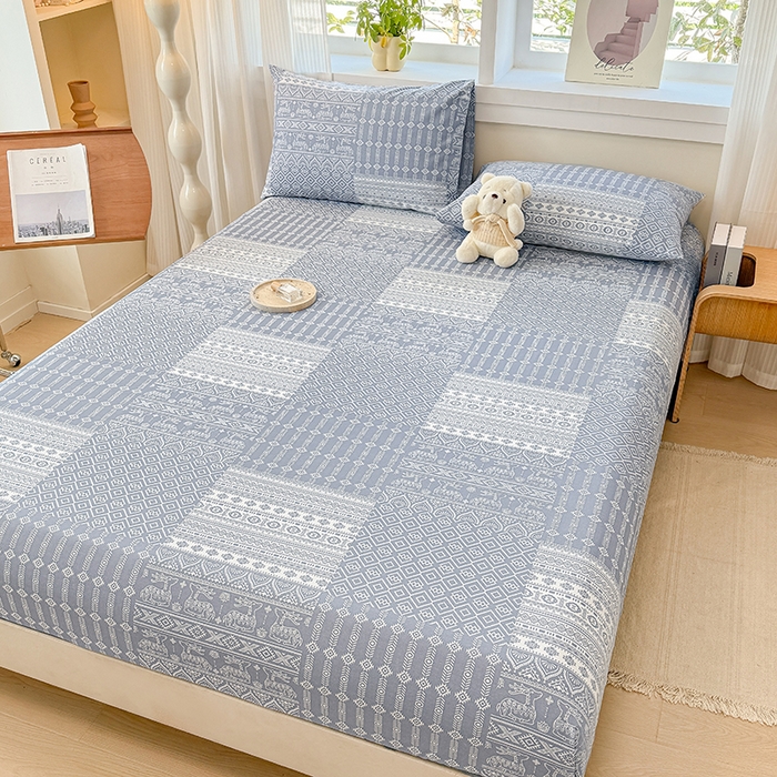 91家纺网 家纺一手货源 找家纺 （总）爱彼家纺 2026年全棉老粗布单床笠凉席床笠三件套直播热卖-系列五