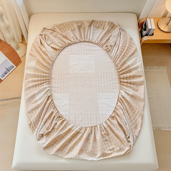 91家纺网 家纺一手货源 找家纺 爱彼家纺 2026年全棉老粗布单床笠凉席床笠三件套直播热卖-系列五 华夫格床笠-如意-棕