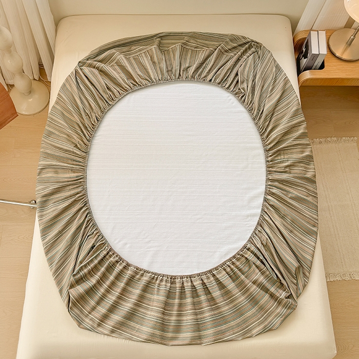 91家纺网 家纺一手货源 找家纺 爱彼家纺 2026年全棉老粗布单床笠凉席床笠三件套直播热卖-系列五 华夫格床笠-意林灰