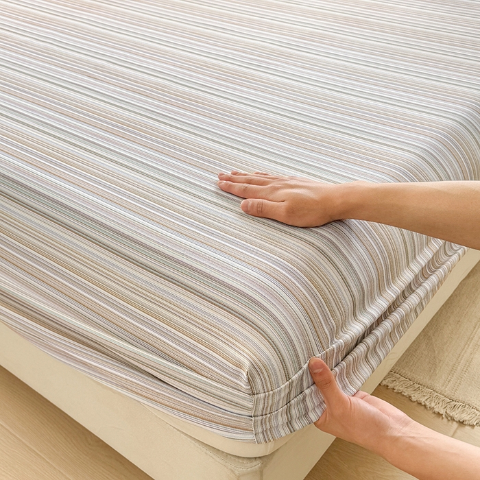 91家纺网 家纺一手货源 找家纺 爱彼家纺 2026年全棉老粗布单床笠凉席床笠三件套直播热卖-系列五 华夫格床笠-森韵