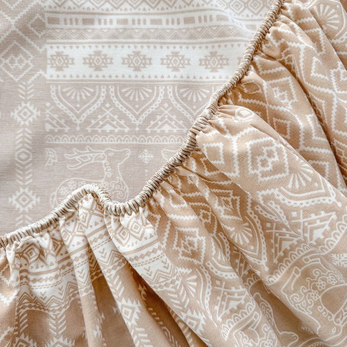 91家纺网 家纺一手货源 找家纺 爱彼家纺 2026年全棉老粗布单床笠凉席床笠三件套直播热卖-系列五 华夫格床笠-如意-棕