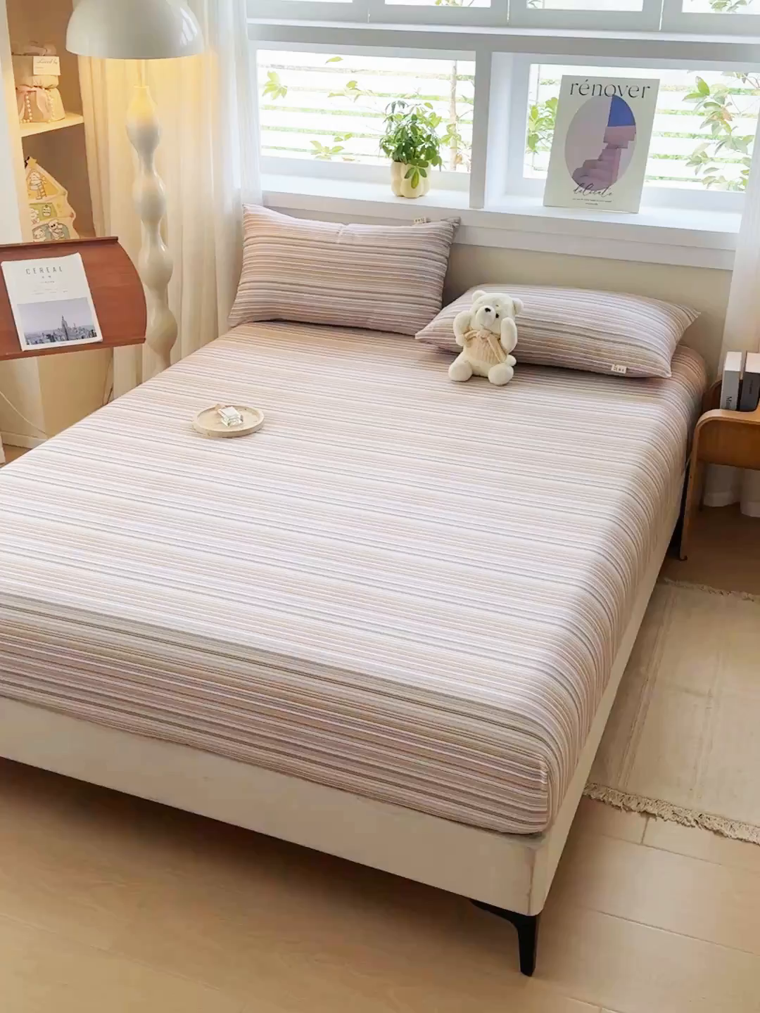 91家纺网 家纺一手货源 找家纺 爱彼家纺 2026年全棉老粗布单床笠凉席床笠三件套直播热卖-系列五 华夫格床笠-森韵