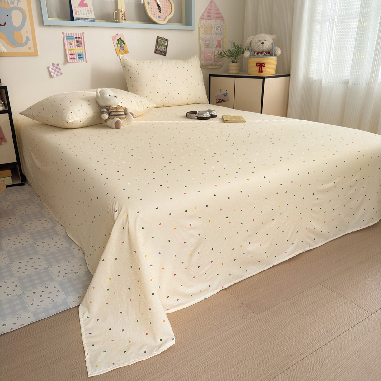 91家纺网 家纺一手货源 找家纺 （总）沐芷 2026 【提供买家秀】A类单床单古法水洗仿棉 单人双人床单三件套