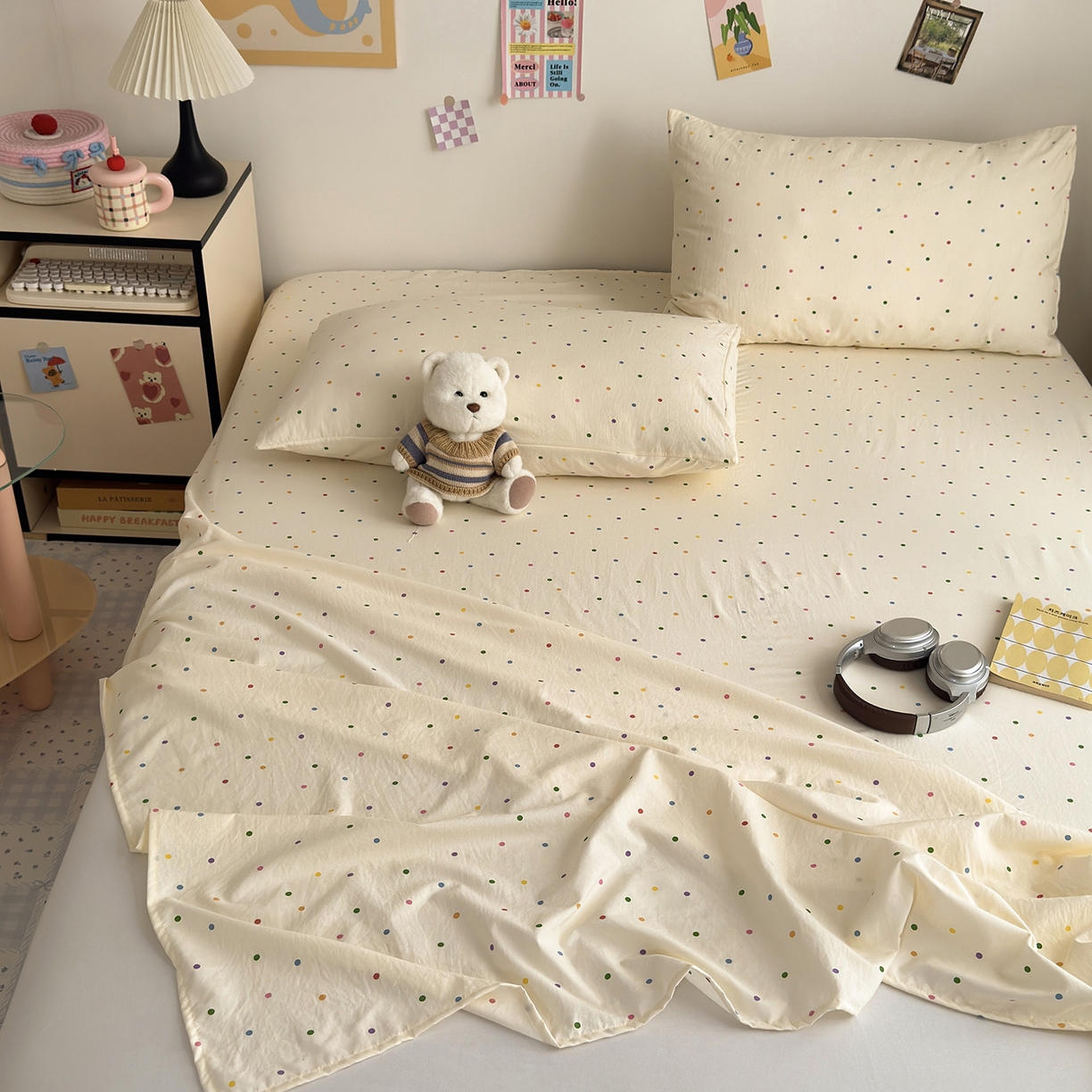 91家纺网 家纺一手货源 找家纺 （总）沐芷 2026 【提供买家秀】A类单床单古法水洗仿棉 单人双人床单三件套