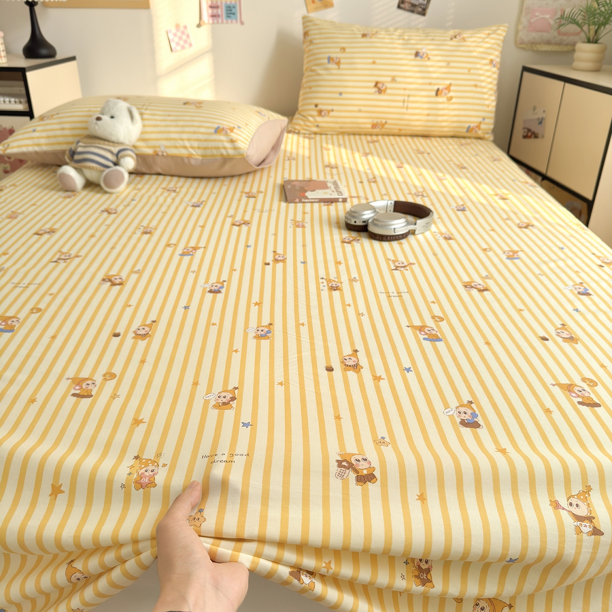 91家纺网 家纺一手货源 找家纺 沐芷 2026 【提供买家秀】A类单床单古法水洗仿棉 单人双人床单三件套 星仔