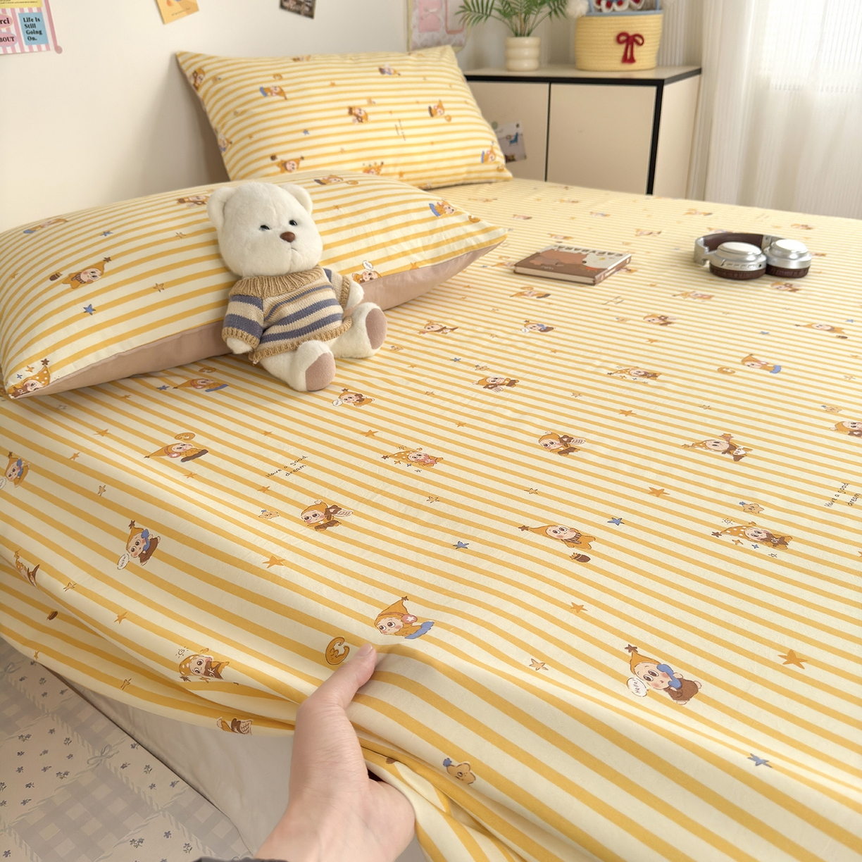 91家纺网 家纺一手货源 找家纺 沐芷 2026 【提供买家秀】A类单床单古法水洗仿棉 单人双人床单三件套 星仔