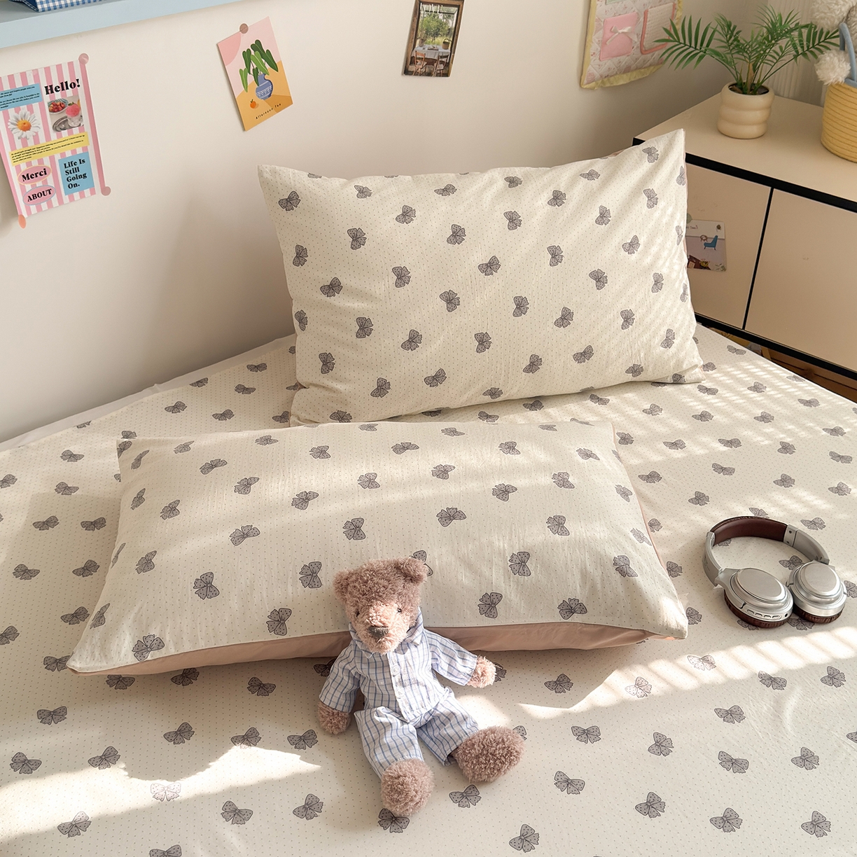 91家纺网 家纺一手货源 找家纺 沐芷 2026 【提供买家秀】A类单床单古法水洗仿棉 单人双人床单三件套 巴黎甜心