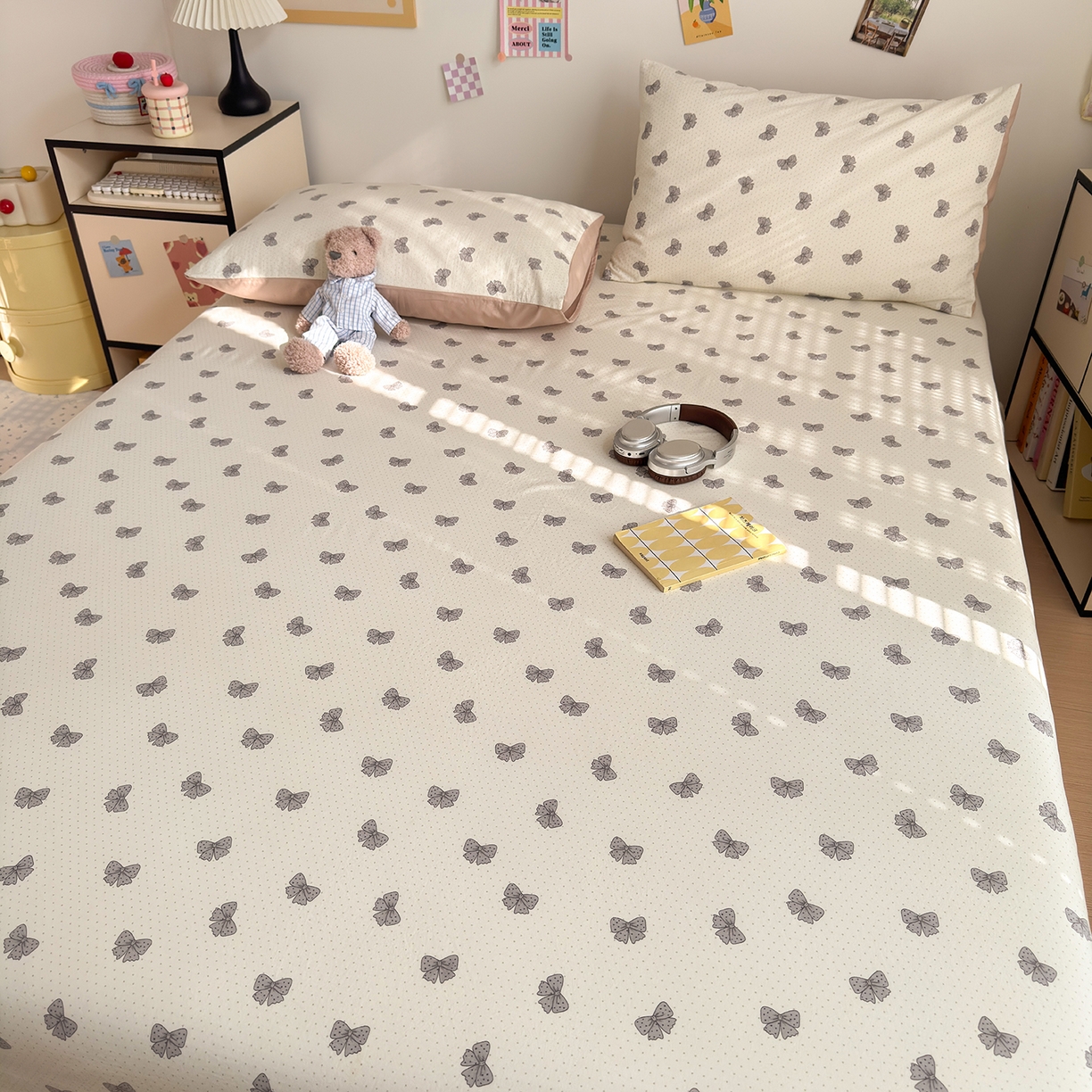 91家纺网 家纺一手货源 找家纺 沐芷 2026 【提供买家秀】A类单床单古法水洗仿棉 单人双人床单三件套 巴黎甜心