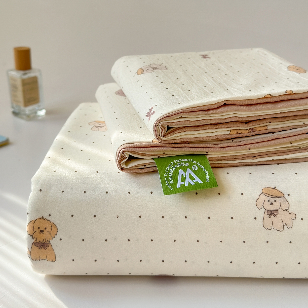 91家纺网 家纺一手货源 找家纺 沐芷 2026 【提供买家秀】A类单床单古法水洗仿棉 单人双人床单三件套 波点汪语