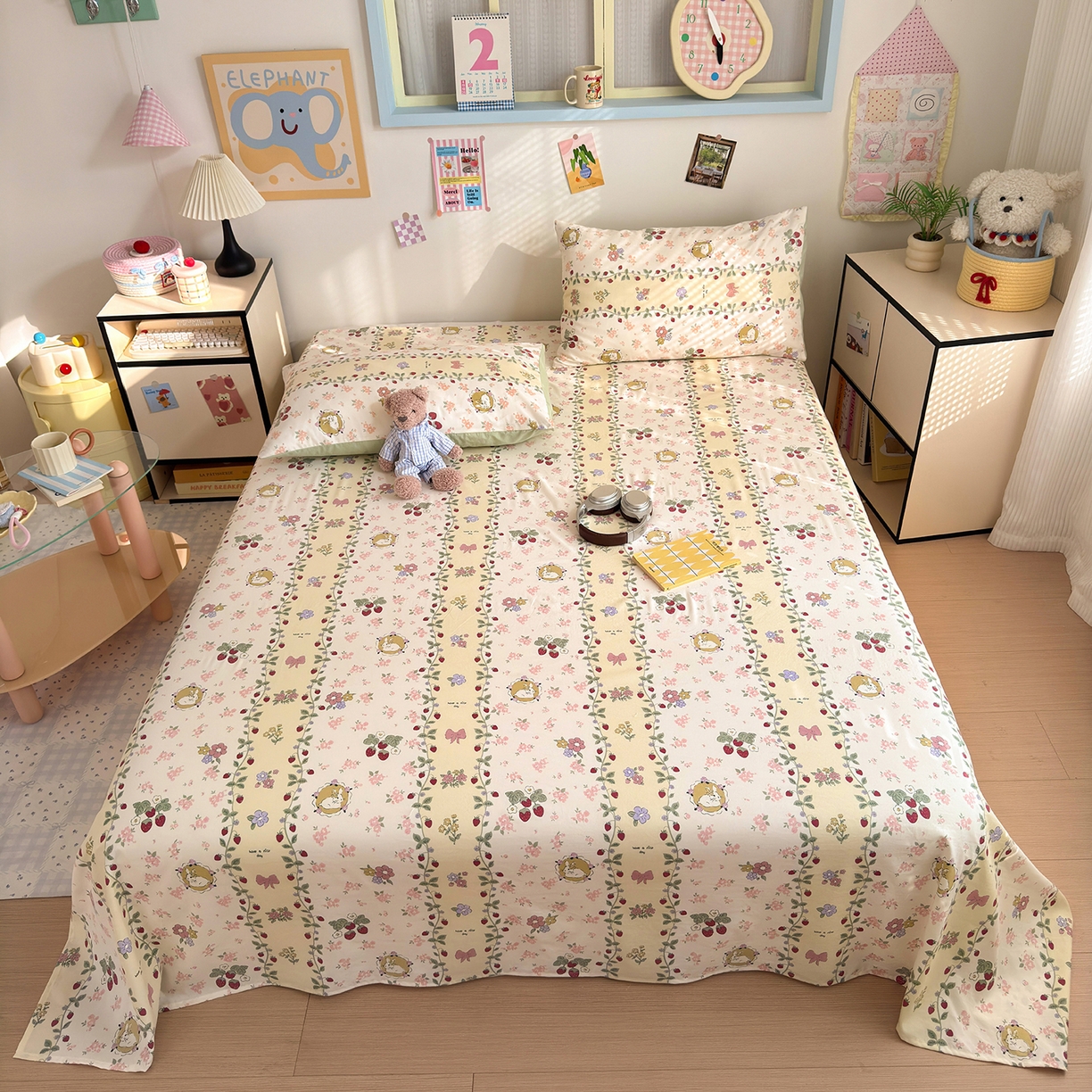 91家纺网 家纺一手货源 找家纺 沐芷 2026 【提供买家秀】A类单床单古法水洗仿棉 单人双人床单三件套 奶味圆饼